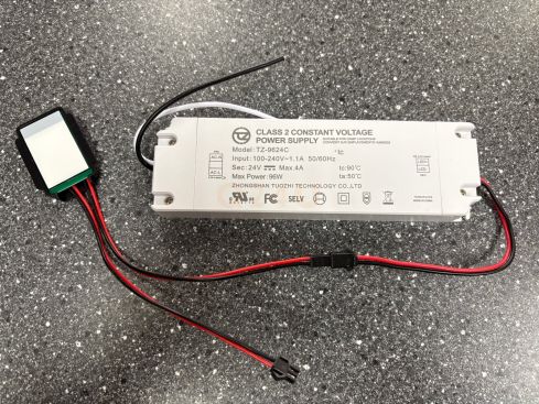Q24U Driver LED 24V 96W avec variateur tactile – Modèle TZ-9624C – Pour éclairage LED de miroir