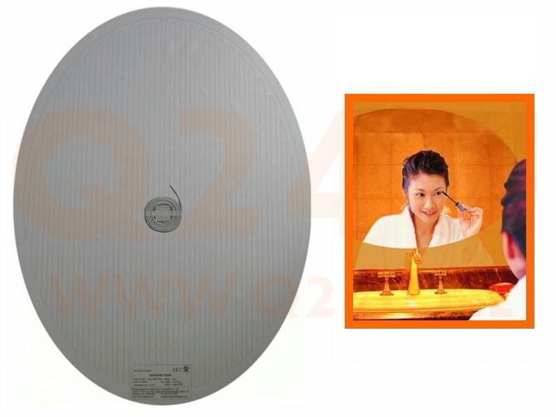 Chauffage de miroir de salle de bains Ovale 400 × 900 mm, 40 x 90 cm - 230 volts