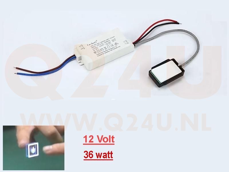 Corbett KBT-12V36A Driver LED 12V 36W avec interrupteur tactile – Alimentation LED dimmable pour miroir lumineux