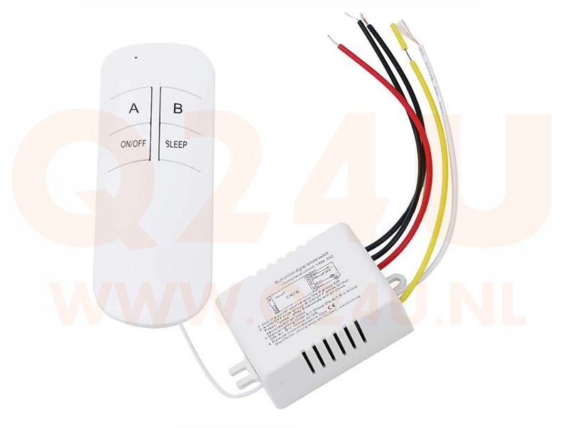 Télécommande sans fil pour chauffage de miroir et éclairage LED – 2 canaux | Max. 200W par sortie