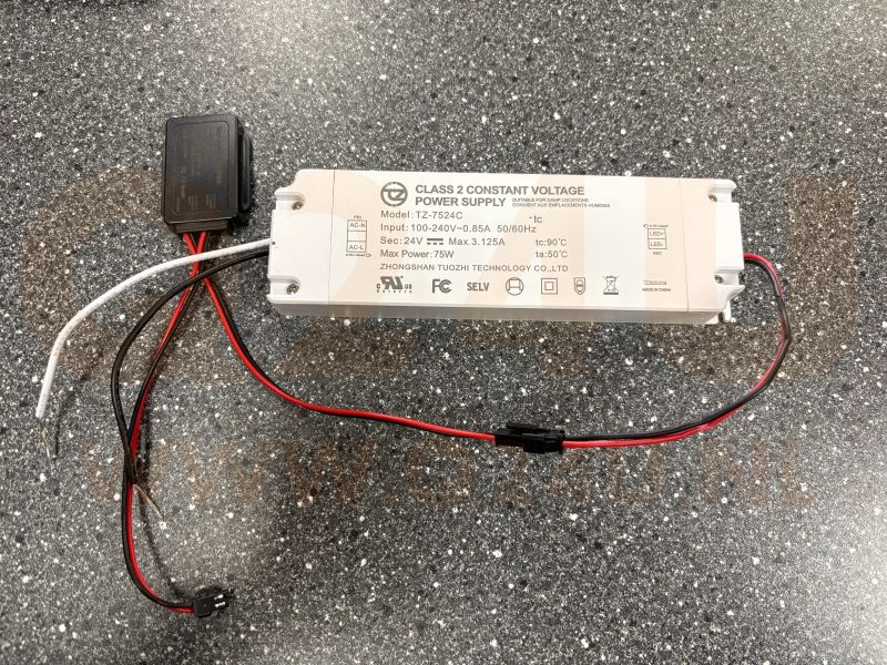 Q24U Driver LED 24V 75W avec variateur tactile – Modèle TZ-7524C – Pour éclairage LED de miroir