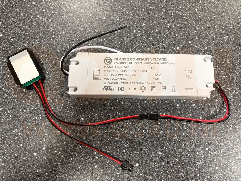 Q24U Driver LED 24V 96W avec variateur tactile – Modèle TZ-9624C – Pour éclairage LED de miroir