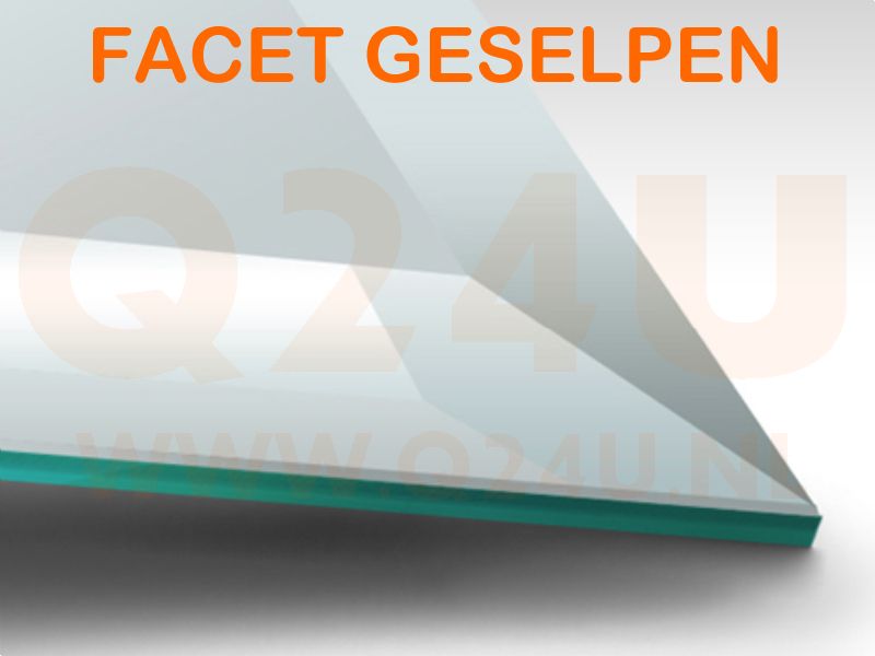 Spiegel op maat 6 mm vierkant (Facet geslepen)